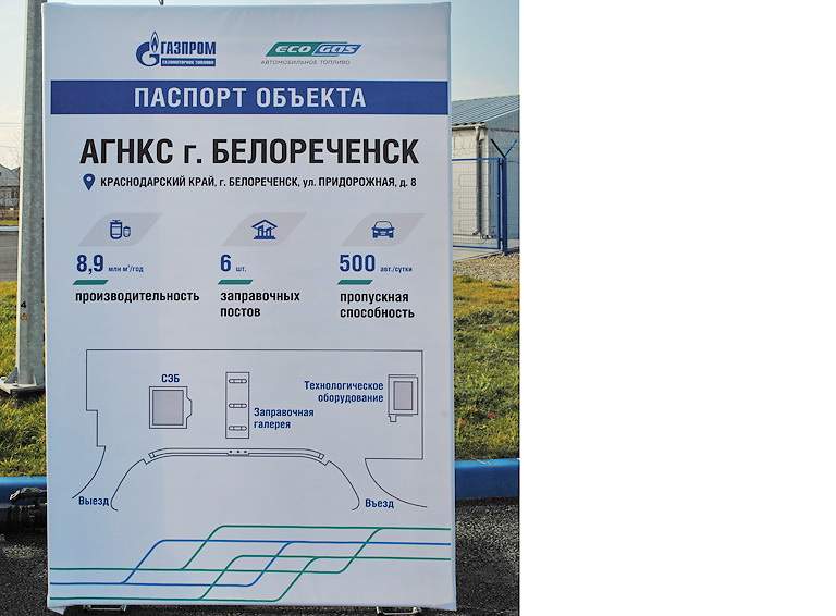 В Белореченске запустили современный автозаправочный комплекс для газомоторной техники