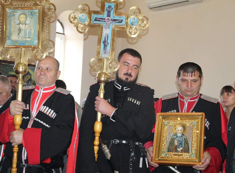Казаки Белореченского РКО отметили престольный праздник Свято-Сергиевского храма