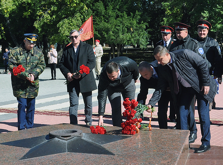 В белореченском парке Победы отметили 78-ю годовщину освобождения Кубани от немецко-фашистских захватчиков