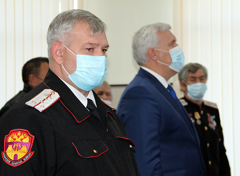 Белореченские казаки приняли участие в отчетном сборе Майкопского казачьего отдела в режиме видеоконференцсвязи