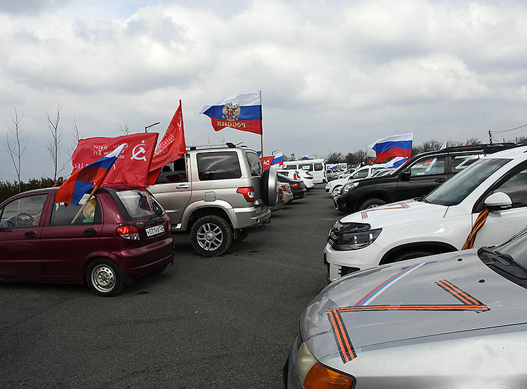 Белореченцы автопробегом высказались за Крым и ZА НАШИХ!