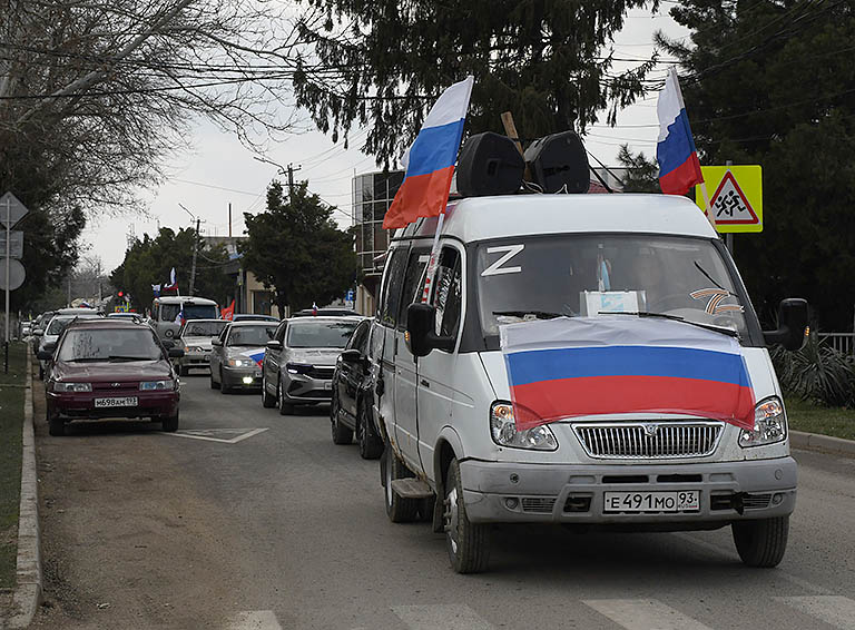 Белореченцы автопробегом высказались за Крым и ZА НАШИХ!