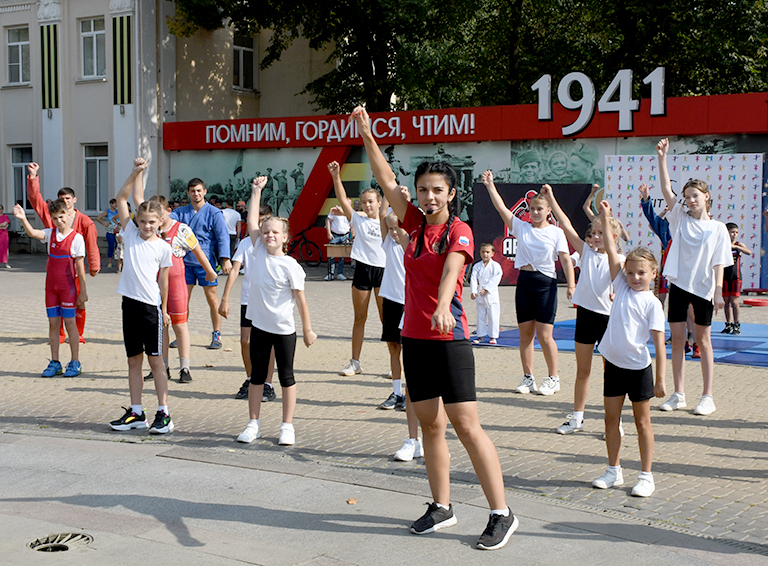 Зарядка с чемпионом. Фоторепортаж