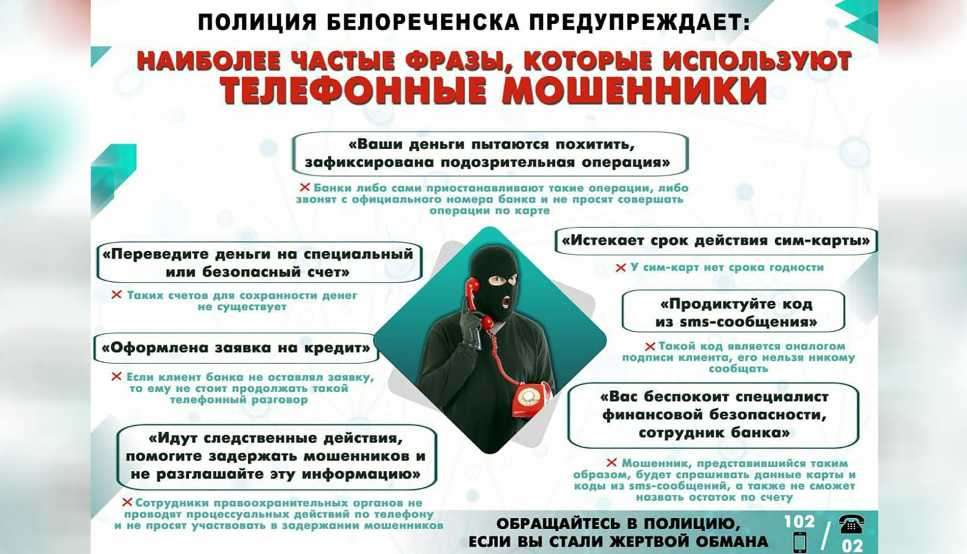 Белореченский ОМВД о популярных схемах обмана со стороны мошенников