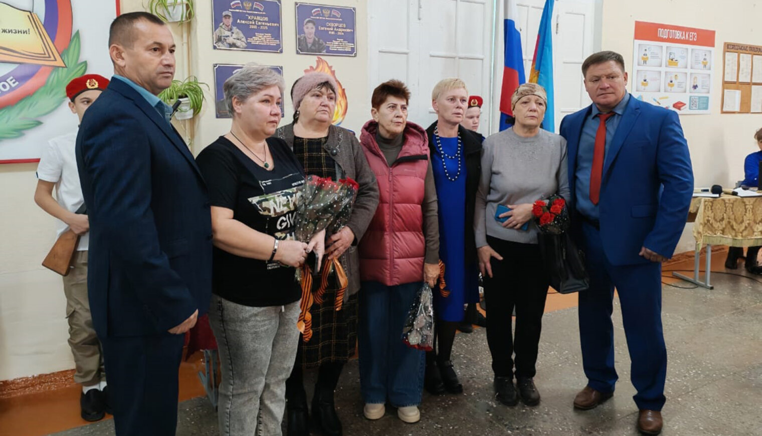 В селе Школьном открыли мемориальные доски в память о погибших участниках СВО