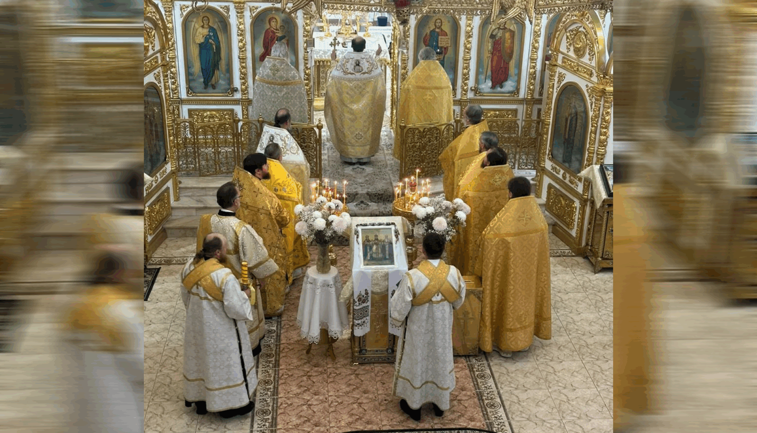 Всенощное бдение, литургию и молебен совершили священники всех приходов Белореченского района