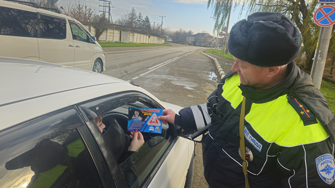 В Белореченске автоинспекторы провели акцию «Пристегни самое дорогое!»